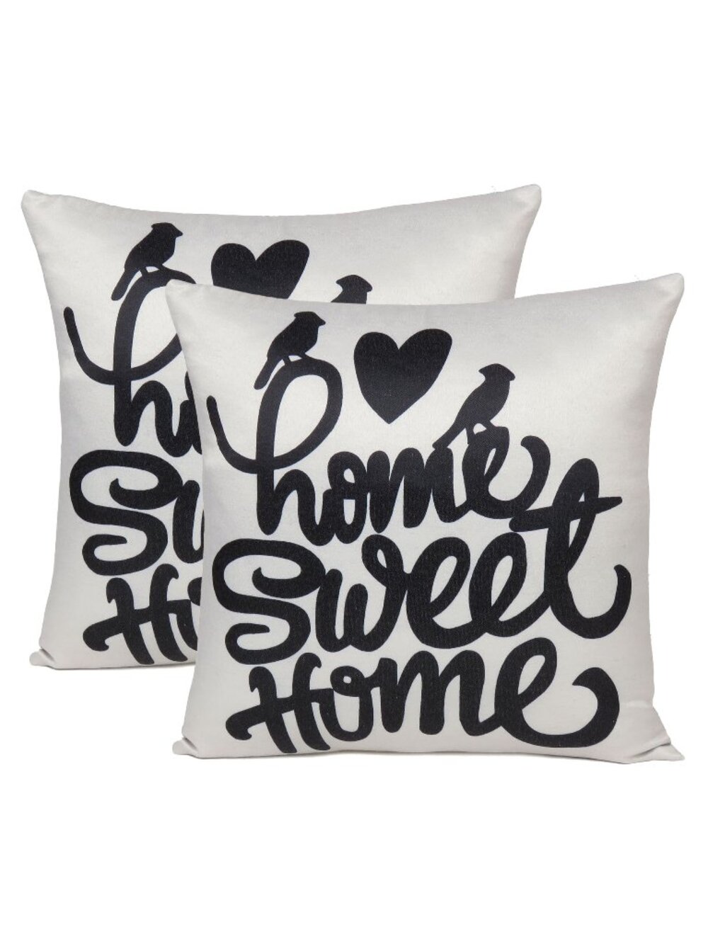 Oussum Decorative Cushion Cover Cotton Sofa Pillow Cover Quote Printed Set of 2
